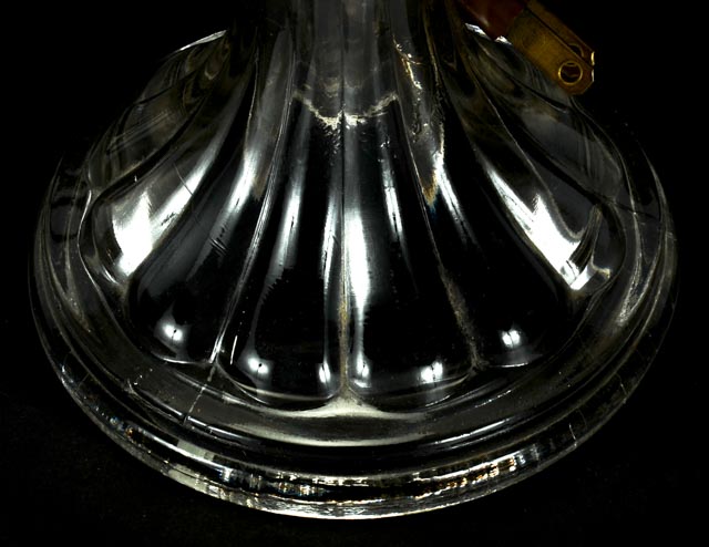 Electrified Clear Pressed Glass Kerosene Lamp