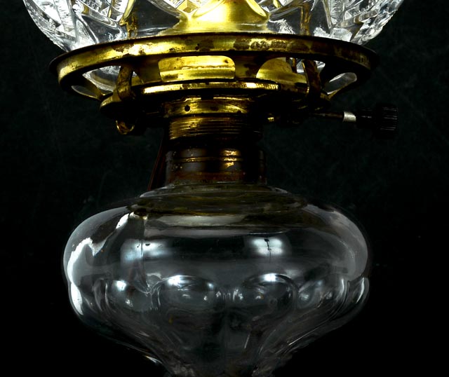 Electrified Clear Pressed Glass Kerosene Lamp