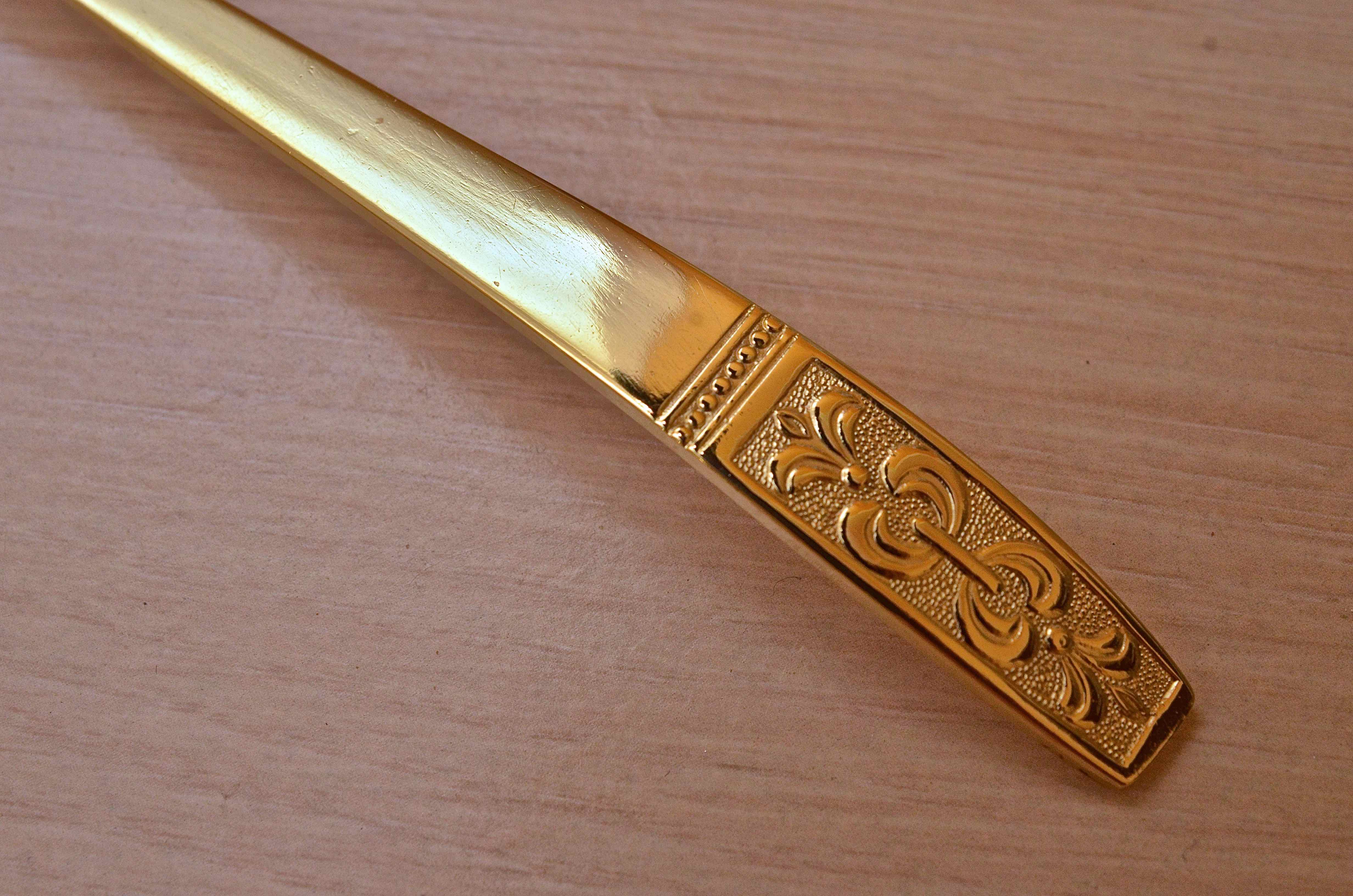 Present Korea Gold Tone Stainless Service for 12 in "Claudia"