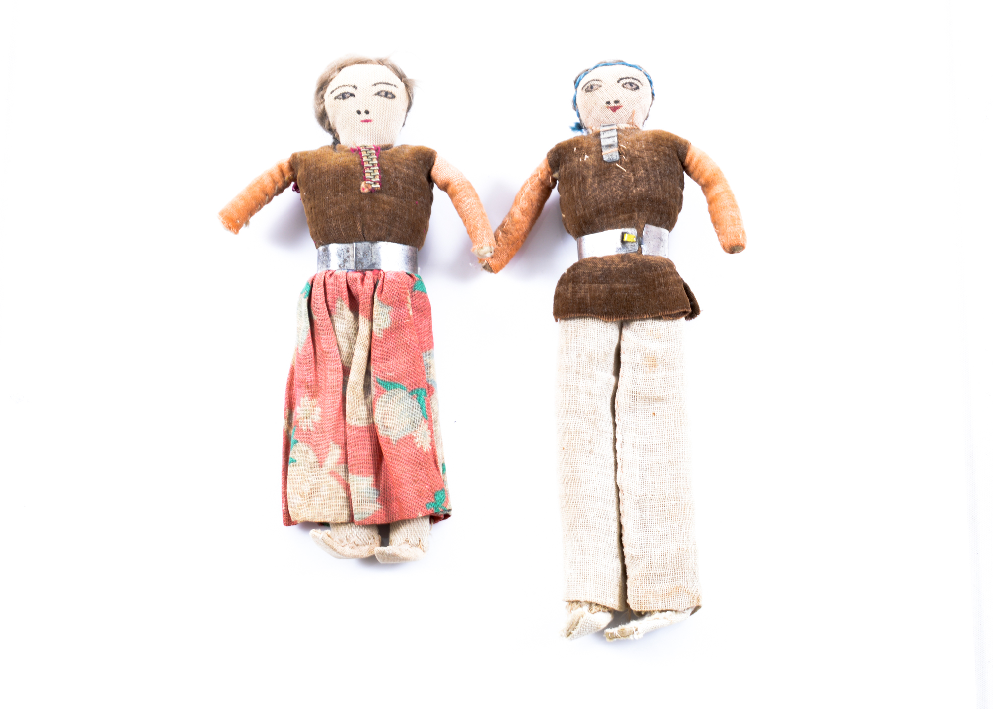 Vintage Native American Cloth Doll Couple