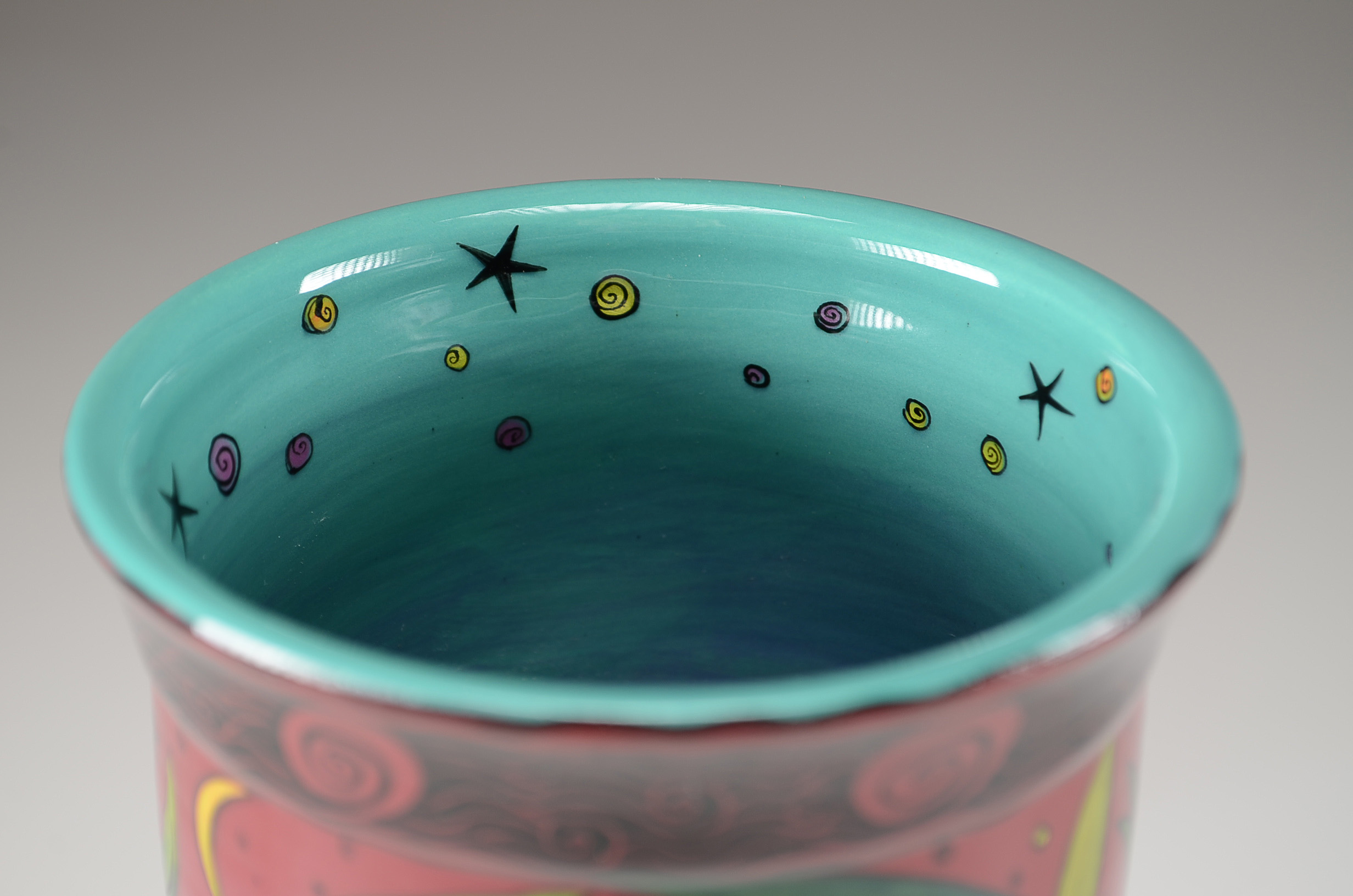 Signed Terri Kern Ceramic Vase and Tile