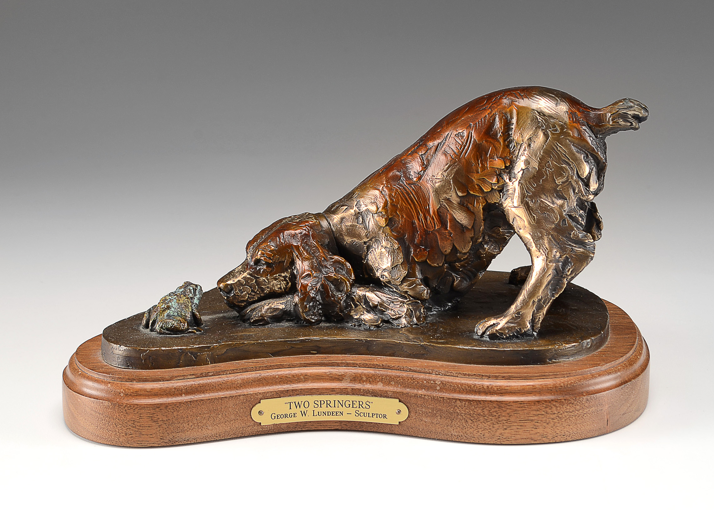 George W. Lundeen Bronze Sculpture "Two Springers"