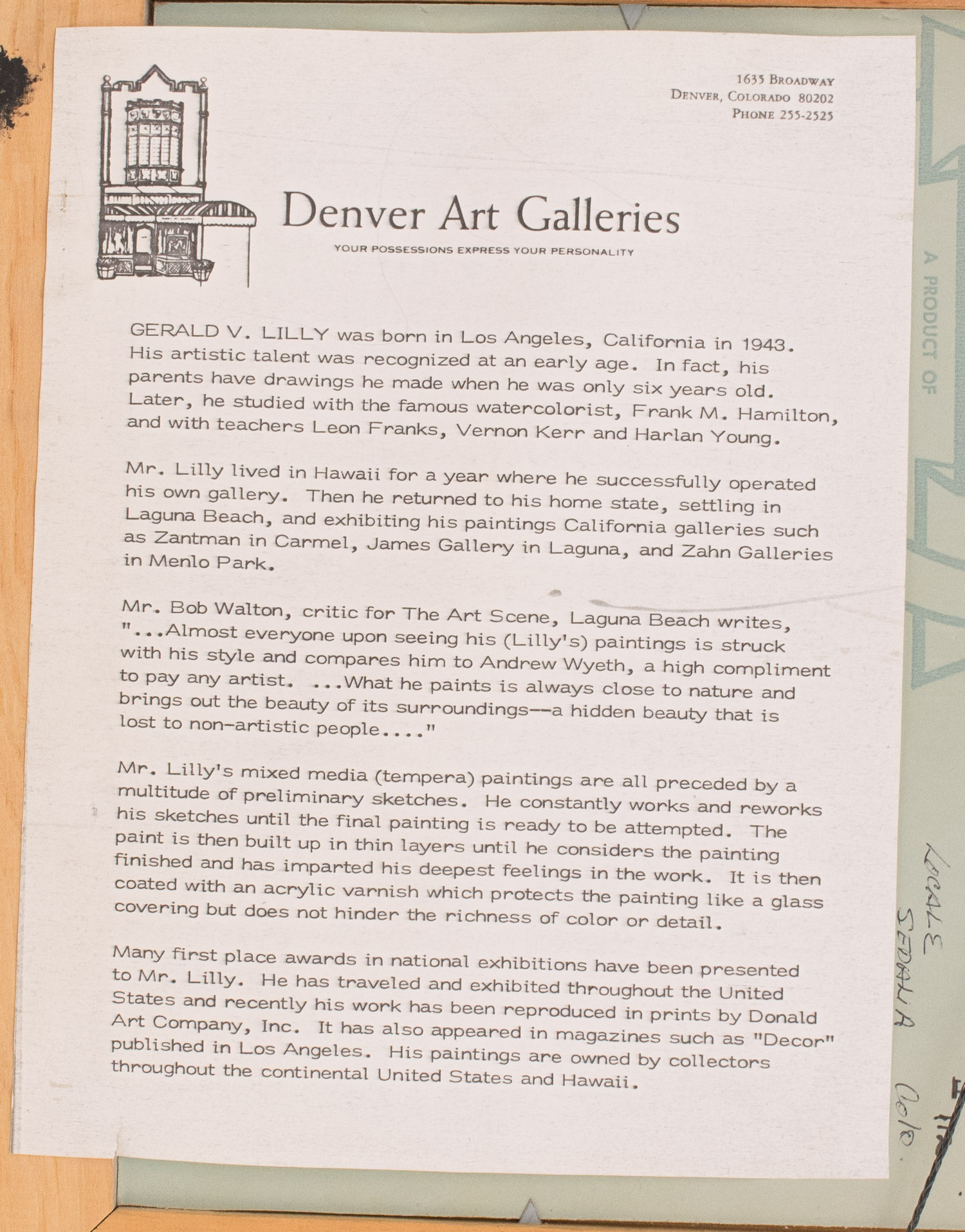 Original Mixed Media Artwork by Gerald V. Lilly