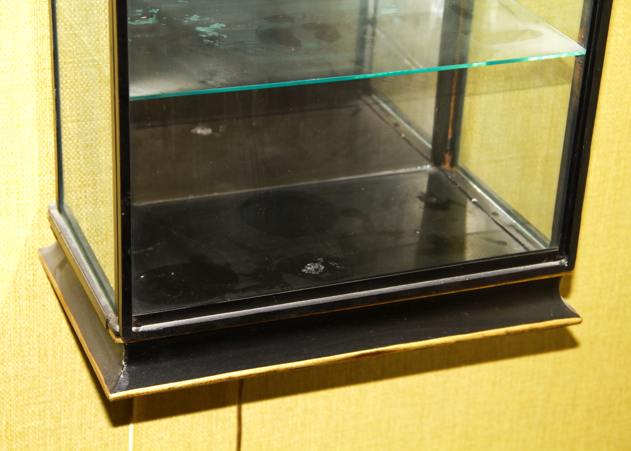 Black Metal and Glass Wall Mounted Display Case
