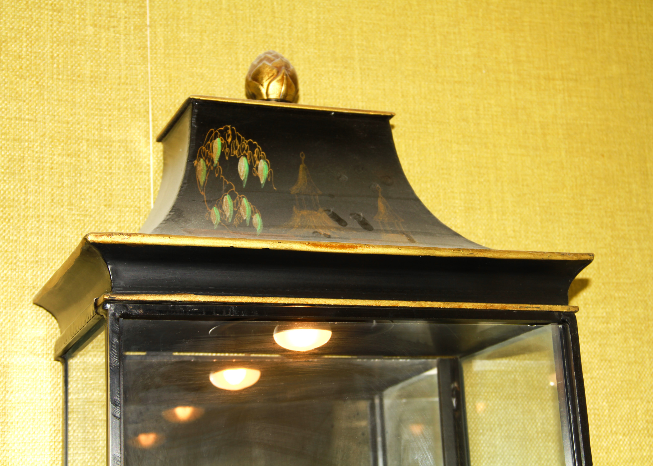 Black Metal and Glass Wall Mounted Display Case