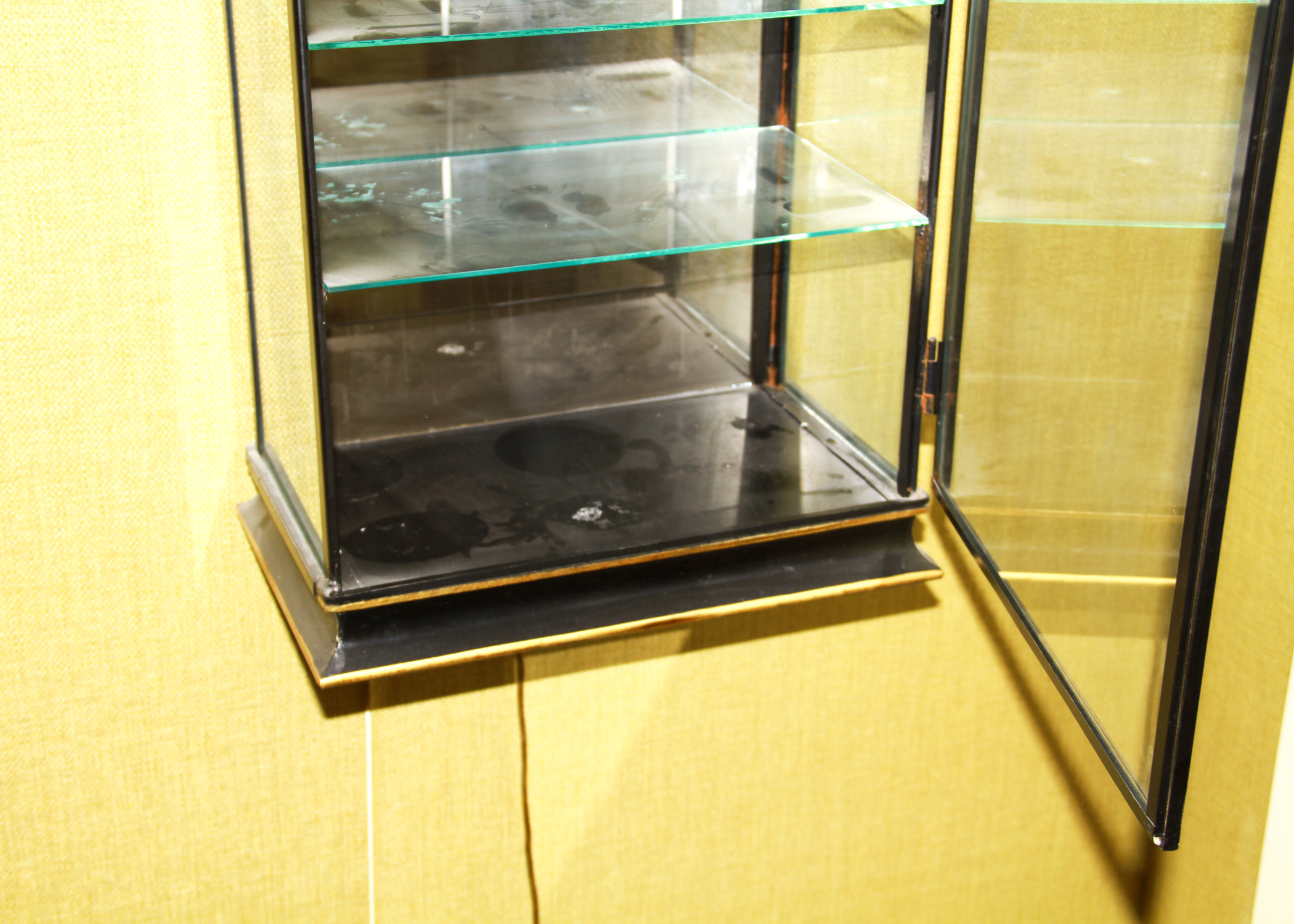 Black Metal and Glass Wall Mounted Display Case