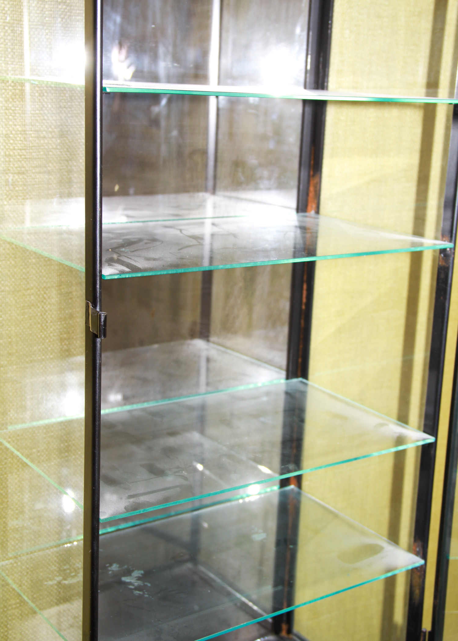 Black Metal and Glass Wall Mounted Display Case