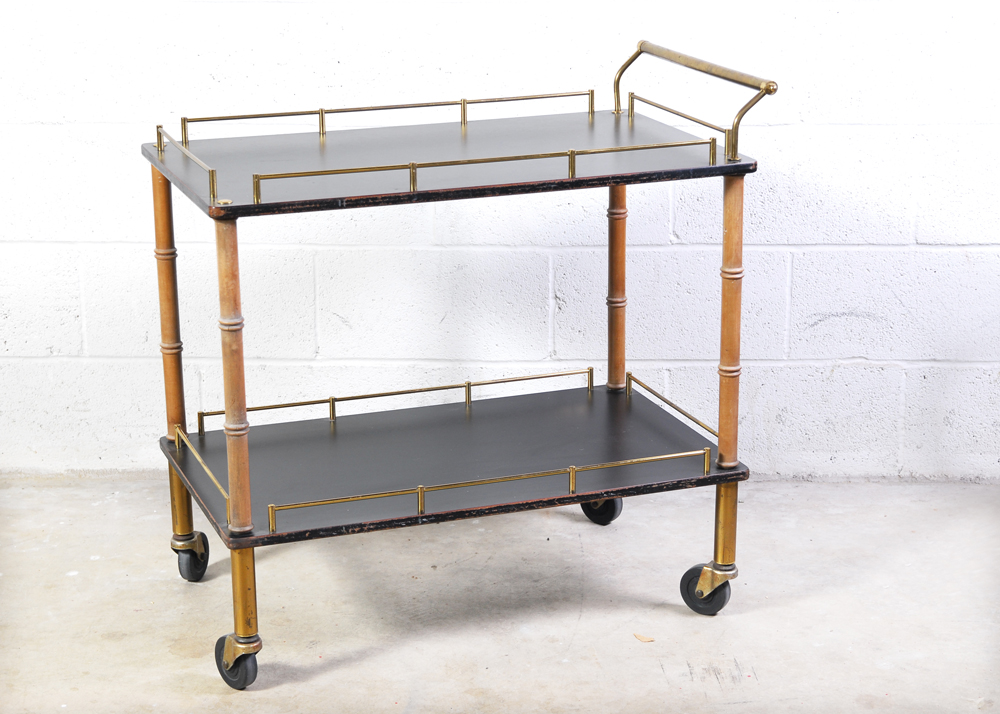 Maxwell Phillips Black and Brass Bar Cart