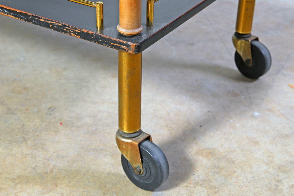 Maxwell Phillips Black and Brass Bar Cart