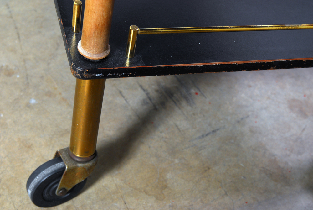 Maxwell Phillips Black and Brass Bar Cart