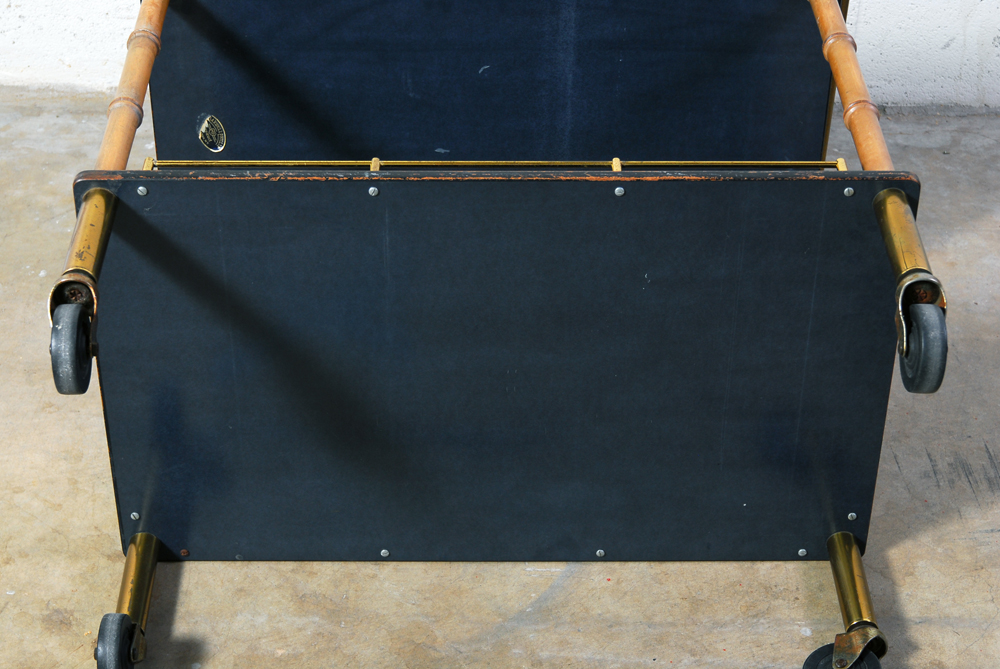 Maxwell Phillips Black and Brass Bar Cart