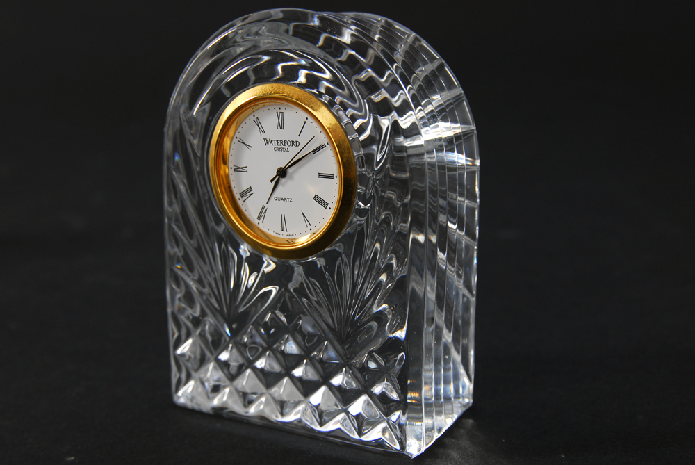 Pair of Waterford Crystal Desk Clocks