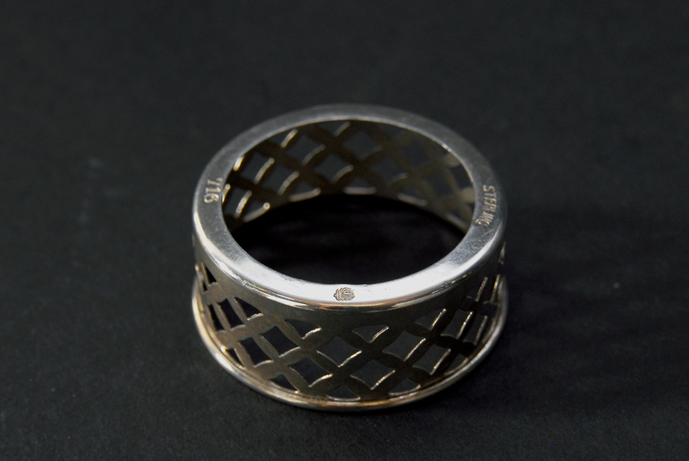 Set of Six Lenox Salt Dishes in Sterling Silver Holders