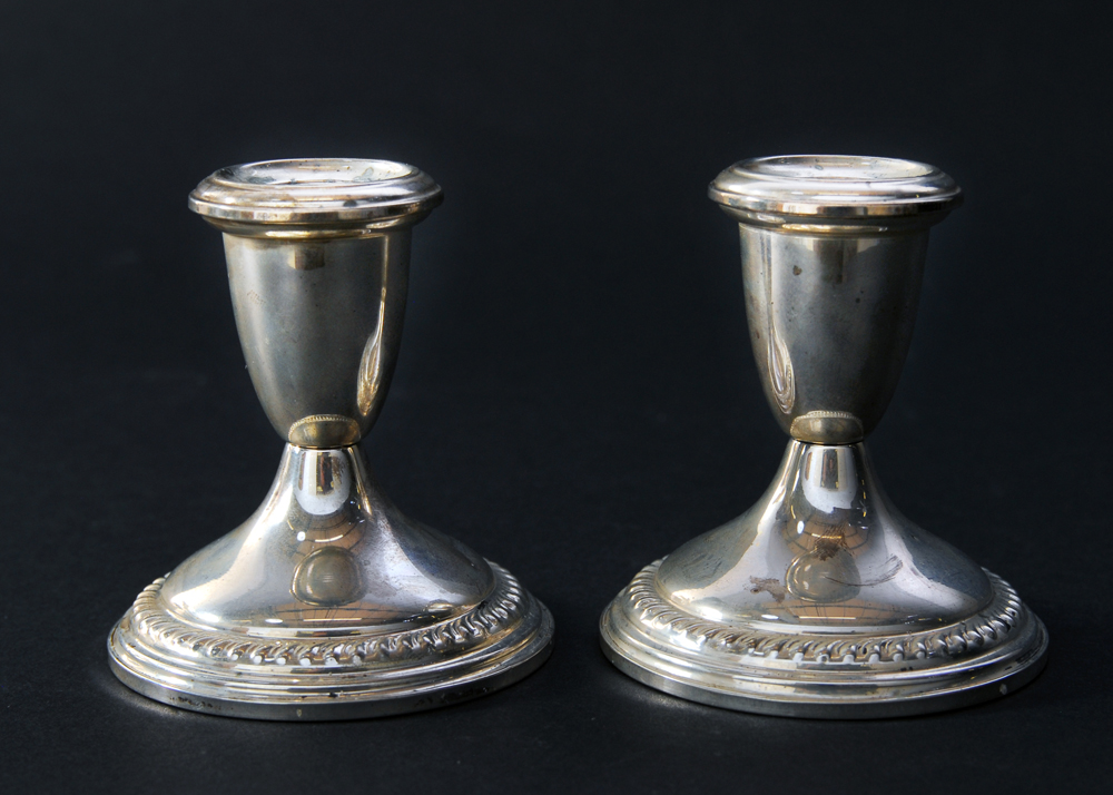 Empire Weighted Silver Candlestick Holders