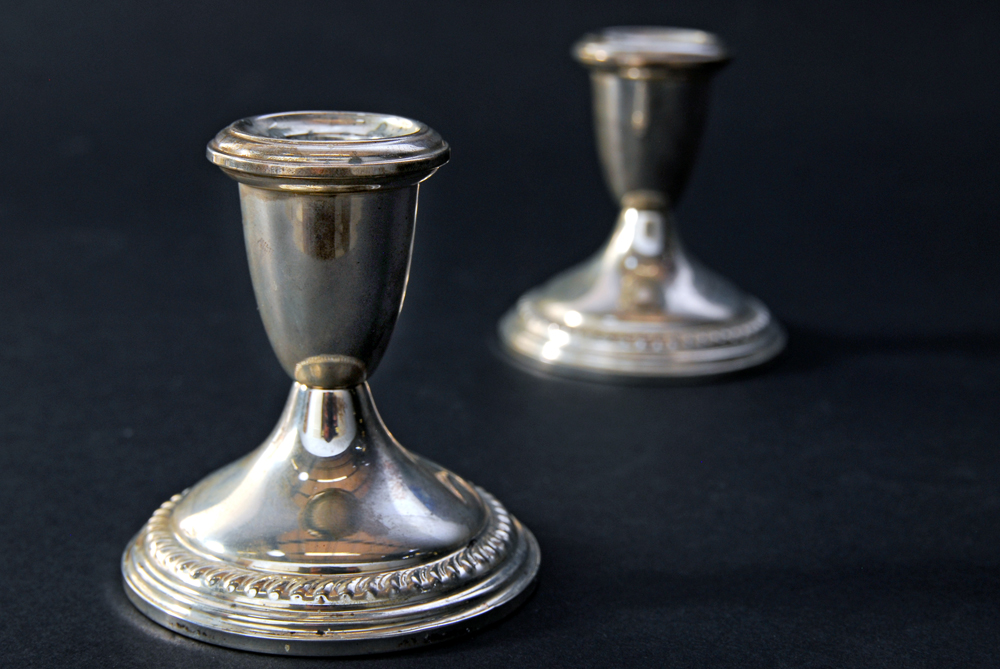Empire Weighted Silver Candlestick Holders