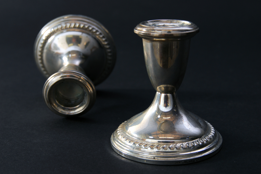 Empire Weighted Silver Candlestick Holders