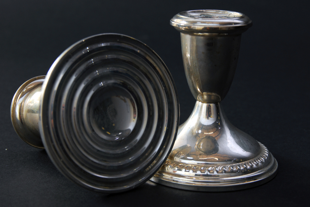 Empire Weighted Silver Candlestick Holders