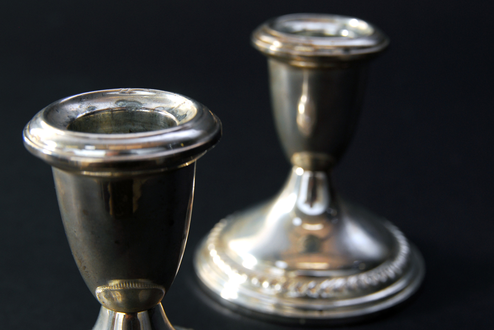 Empire Weighted Silver Candlestick Holders