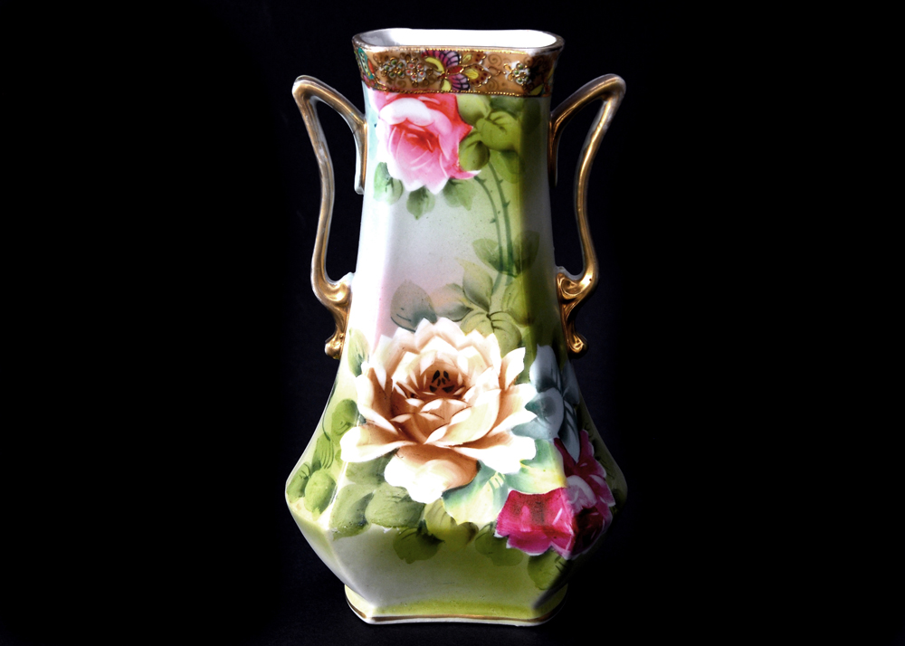 Imperial Nippon Double Handled Porcelain Vase