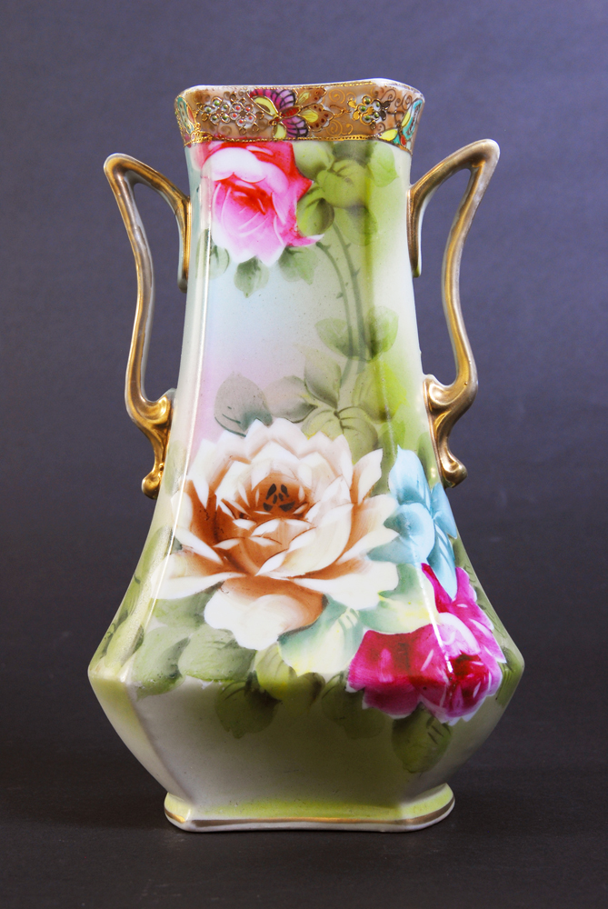 Imperial Nippon Double Handled Porcelain Vase