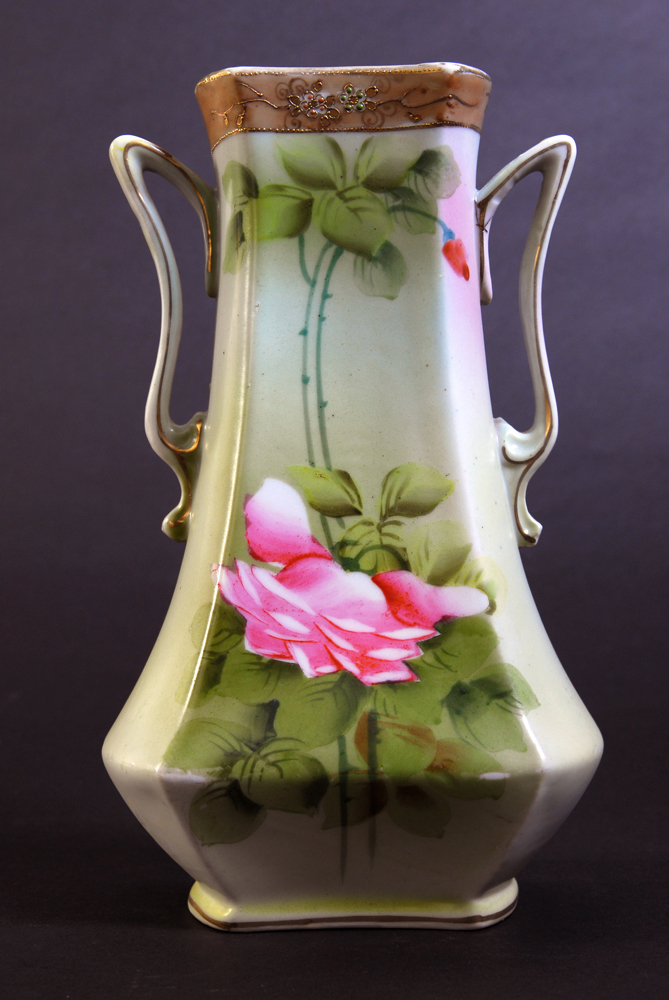 Imperial Nippon Double Handled Porcelain Vase