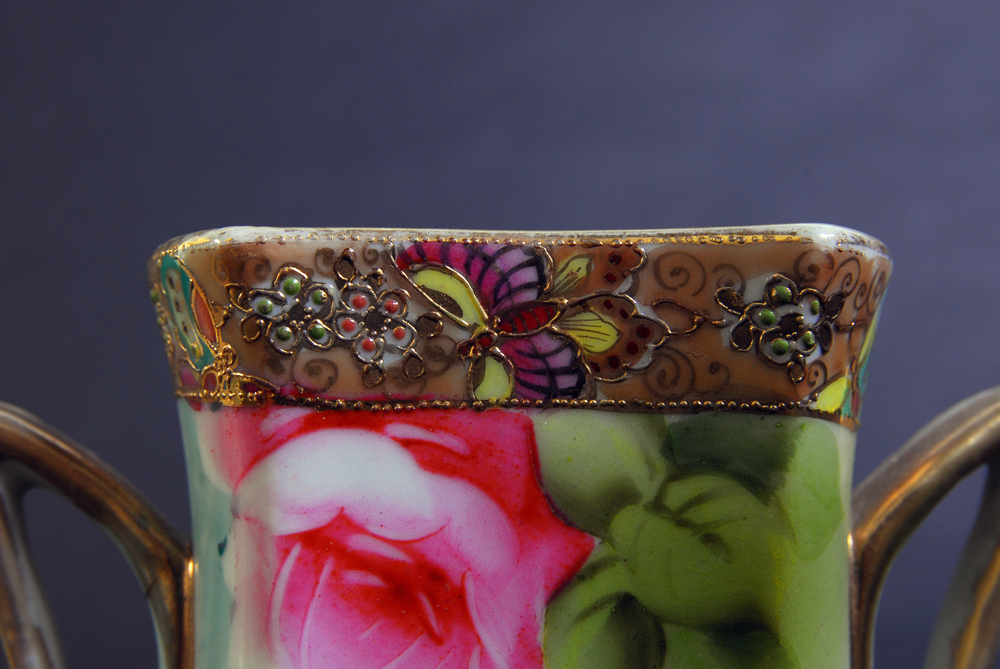 Imperial Nippon Double Handled Porcelain Vase