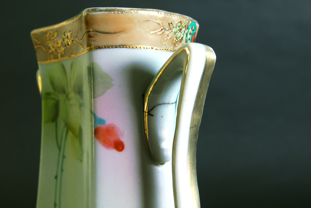 Imperial Nippon Double Handled Porcelain Vase