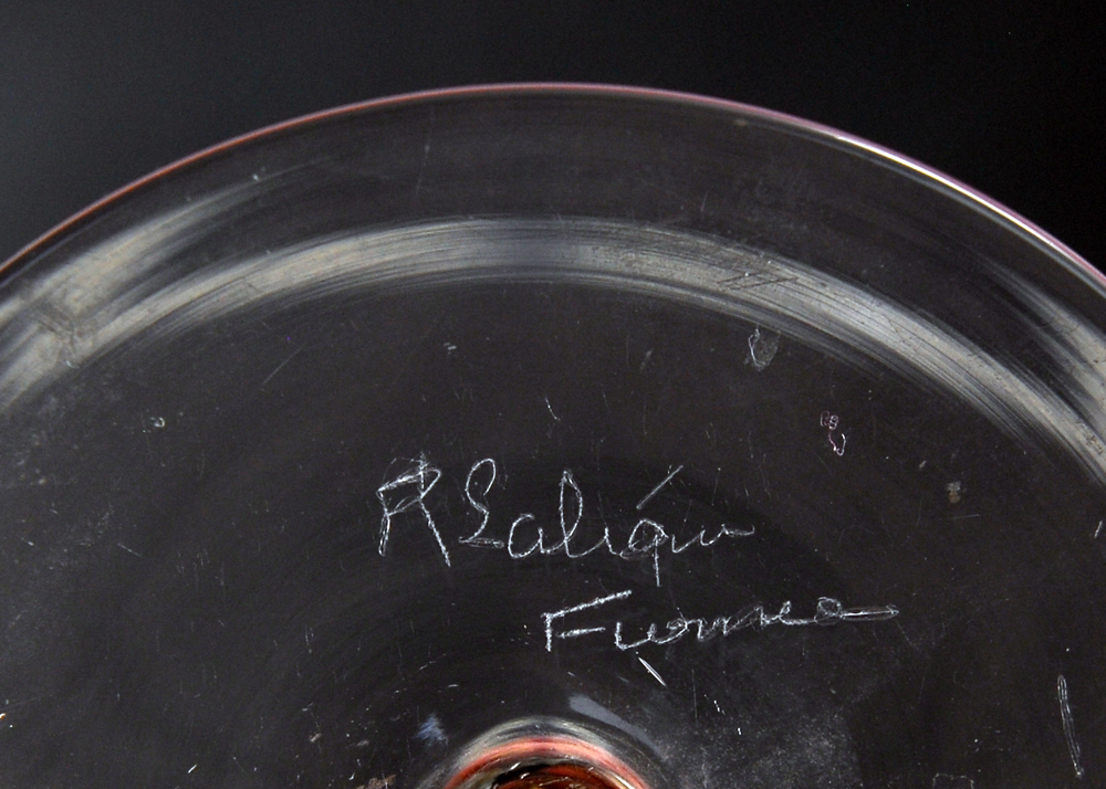 Set of Four Pre-War R. Lalique Hand Blown Glasses.