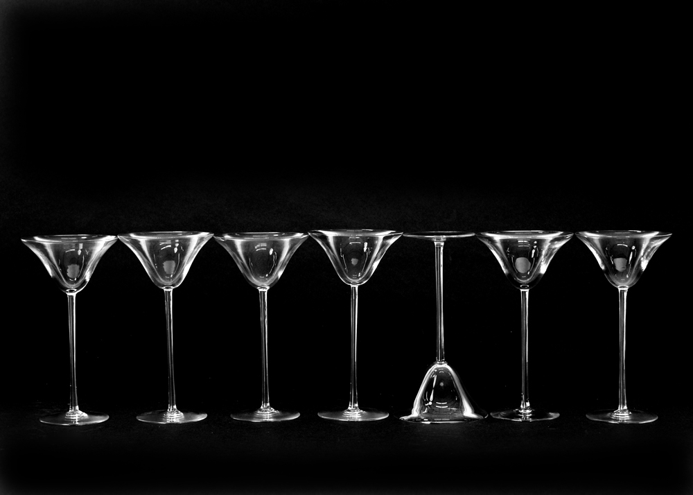 Set of Seven Pre-War R. Lalique Hand Blown Wine Glasses