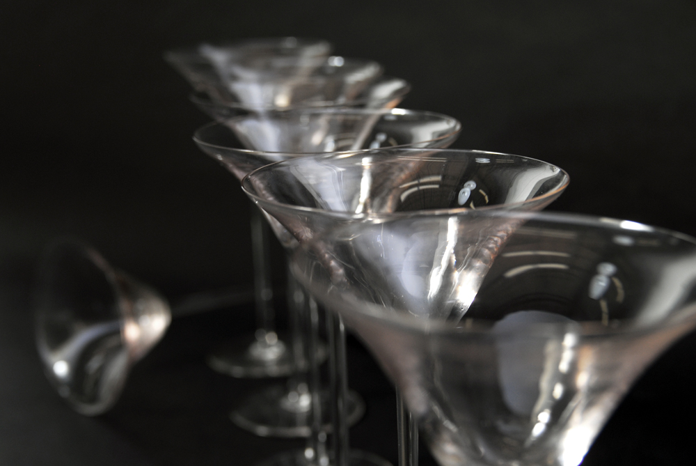 Set of Seven Pre-War R. Lalique Hand Blown Wine Glasses