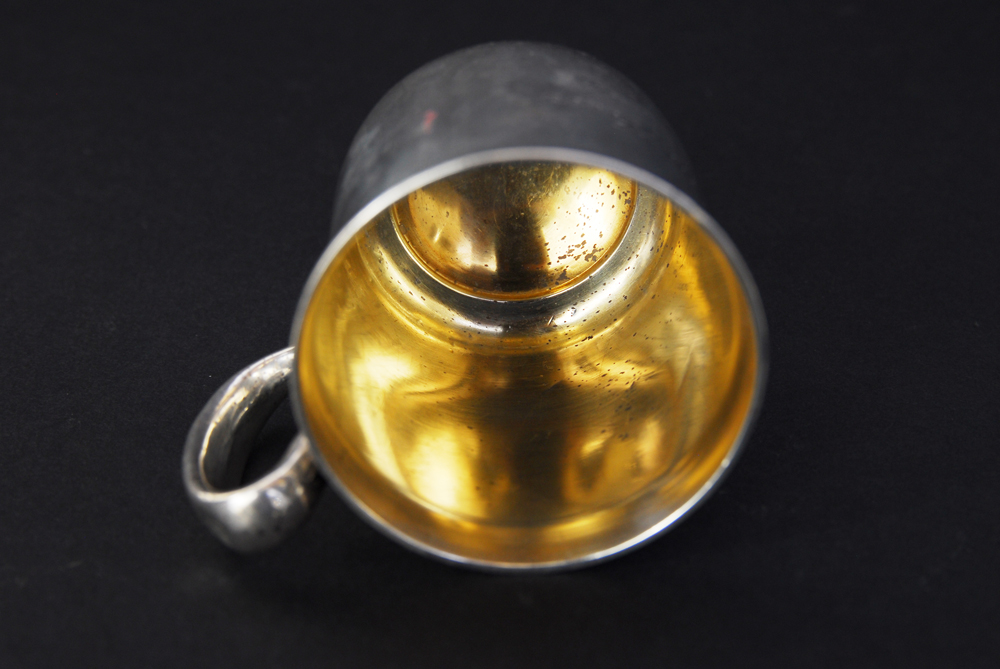 Sterling Silver and Copper Cups and Napkin Ring