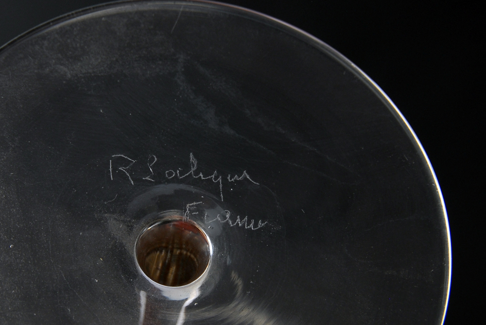 Set of Five Pre-War R. Lalique Hand Blown Glasses