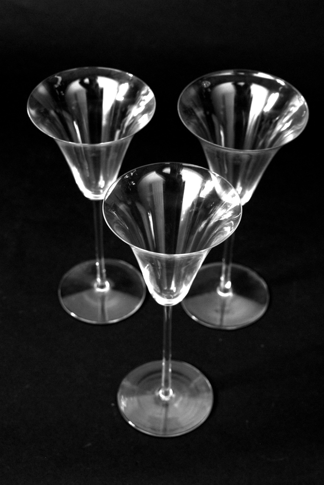 Trio of Pre-War R. Lalique Hand Blown Wine Glasses