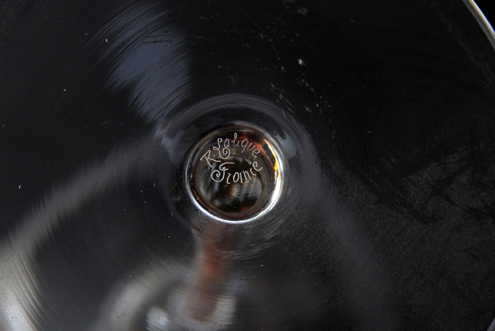 Trio of Pre-War R. Lalique Hand Blown Wine Glasses