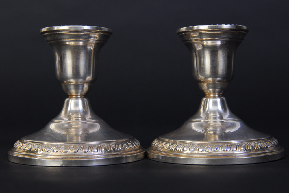 Pair of Sterling Silver Candlesticks