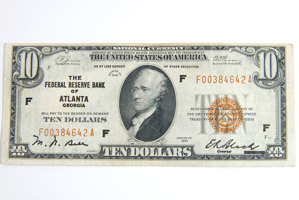 Pair of 1929 Ten Dollar Bank Notes