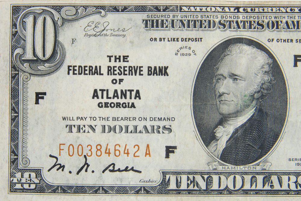 Pair of 1929 Ten Dollar Bank Notes
