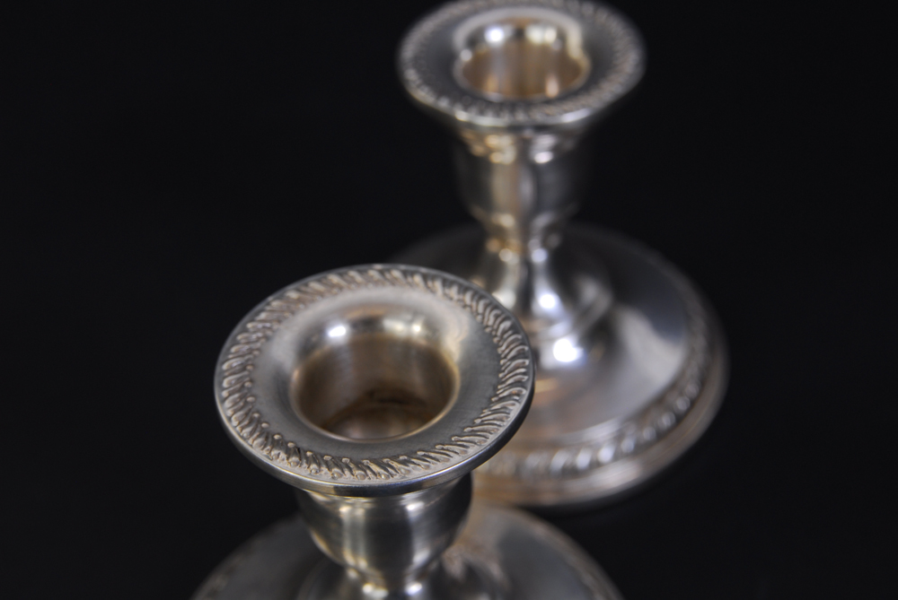 Pair of Sterling Silver Candlesticks