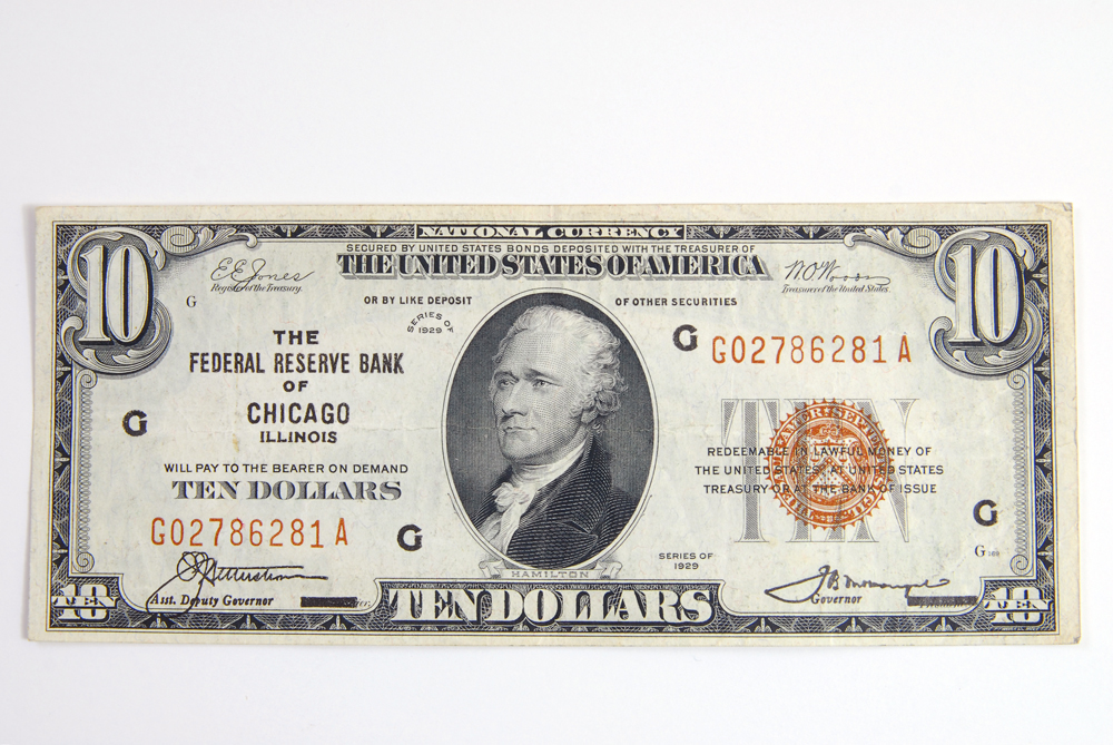Pair of 1929 Ten Dollar Bank Notes