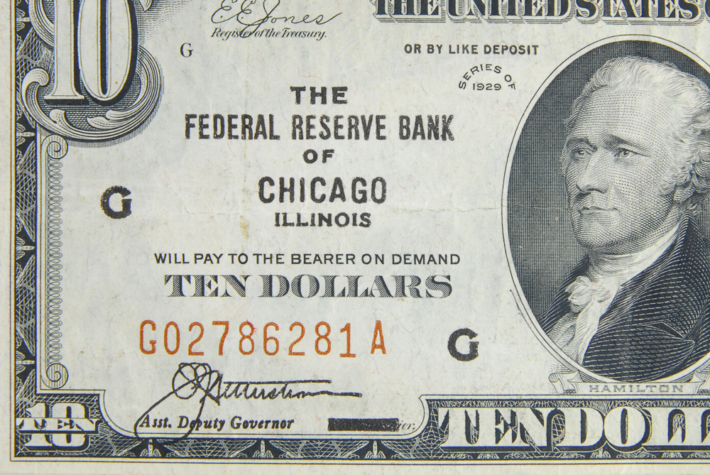 Pair of 1929 Ten Dollar Bank Notes