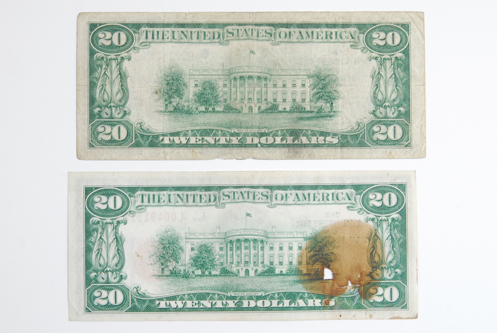 Pair of 1929 Twenty Dollar Bank Notes