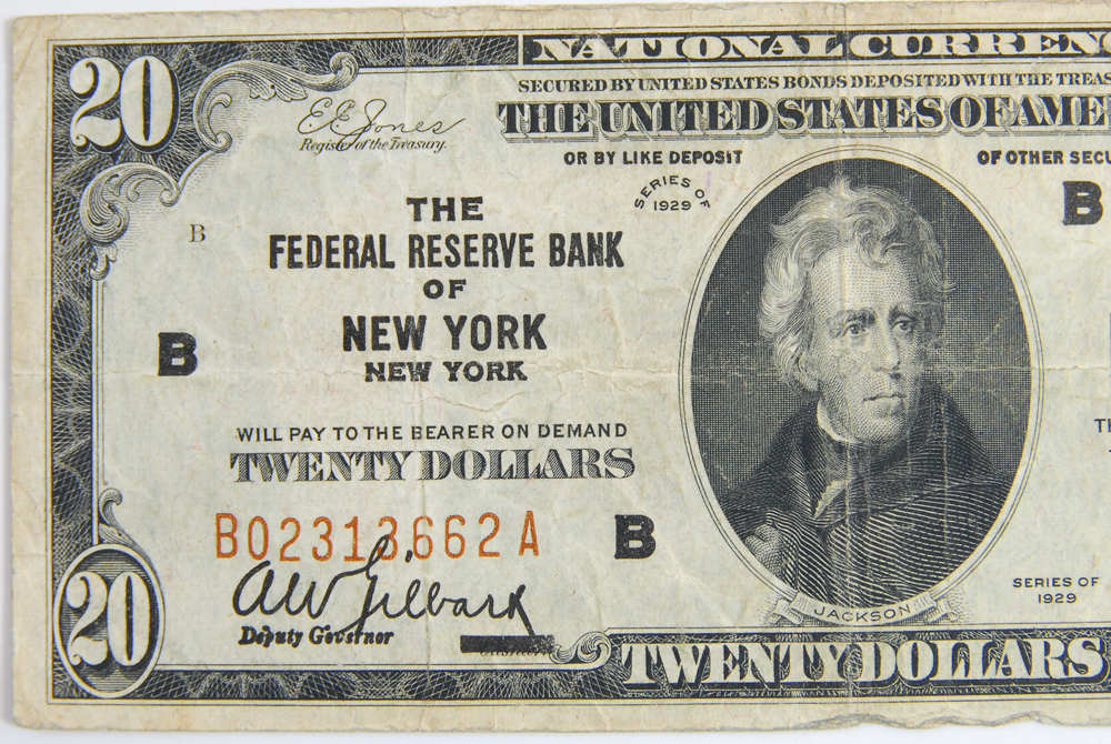 Pair of 1929 Twenty Dollar Bank Notes