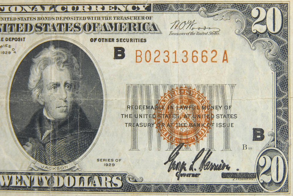 Pair of 1929 Twenty Dollar Bank Notes