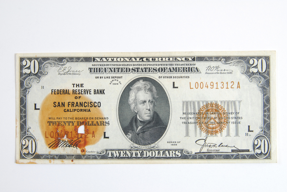 Pair of 1929 Twenty Dollar Bank Notes