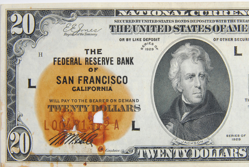 Pair of 1929 Twenty Dollar Bank Notes