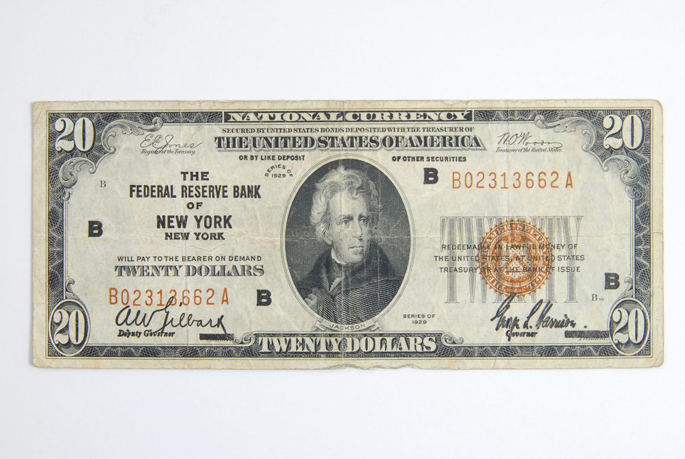 Pair of 1929 Twenty Dollar Bank Notes