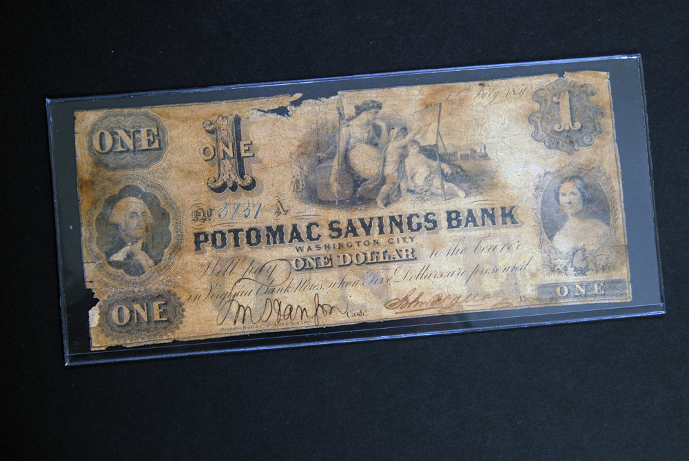 1851 Potomac Savings Bank One Dollar Note