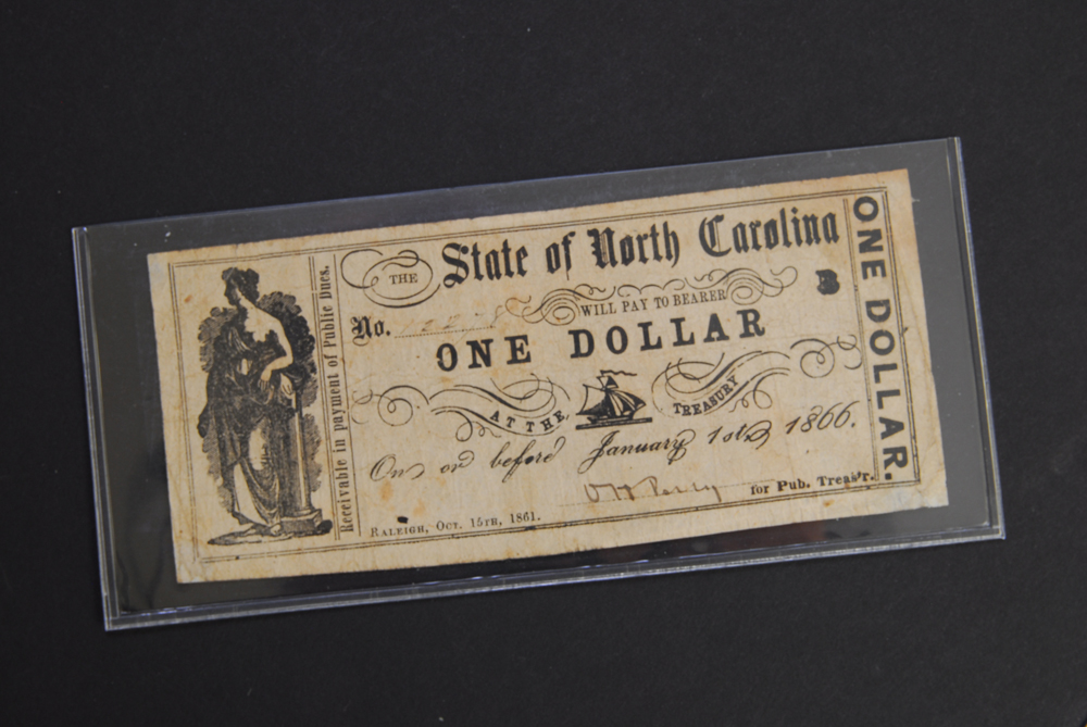 State of North Carolina 1861 One Dollar Bank Note