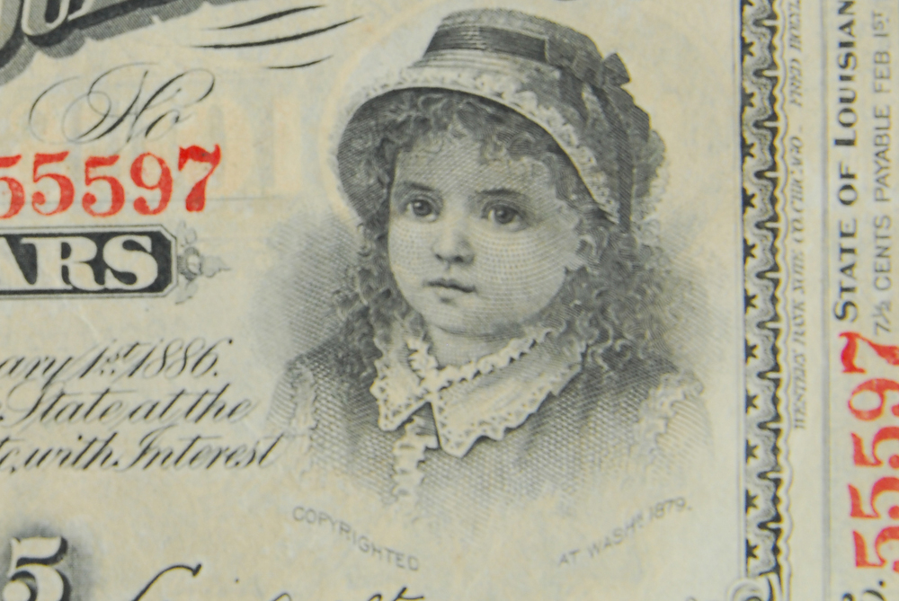 1874 Louisina Five Dollar Bond Bill