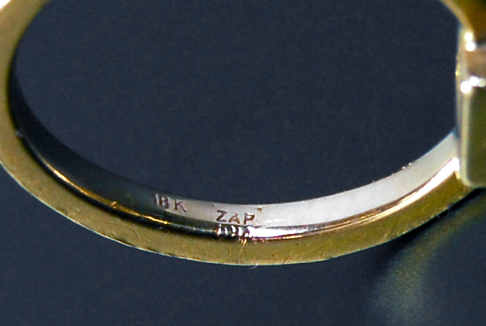 Green Tourmaline and 18K Yellow Gold Ring